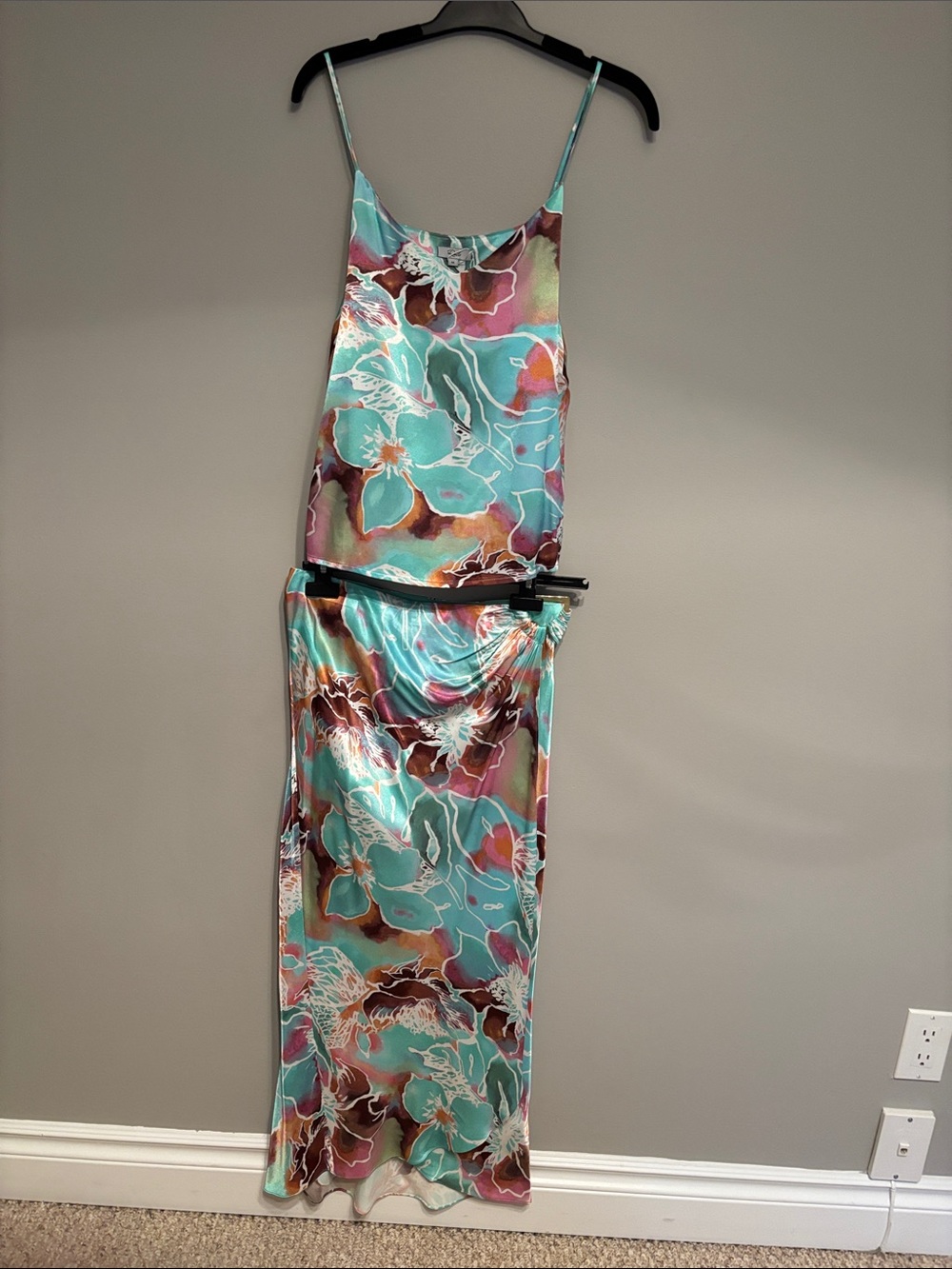 Rails Aqua Multi Floral Slip Skirt Set